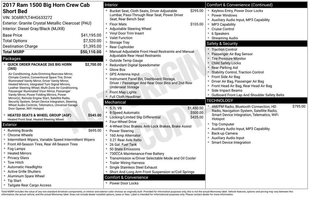 ram ram 1500 pickup 2017 3C6RR7LT4HG633272 image ram ram 1500 pickup 2017 3C6RR7LT4HG633272 image